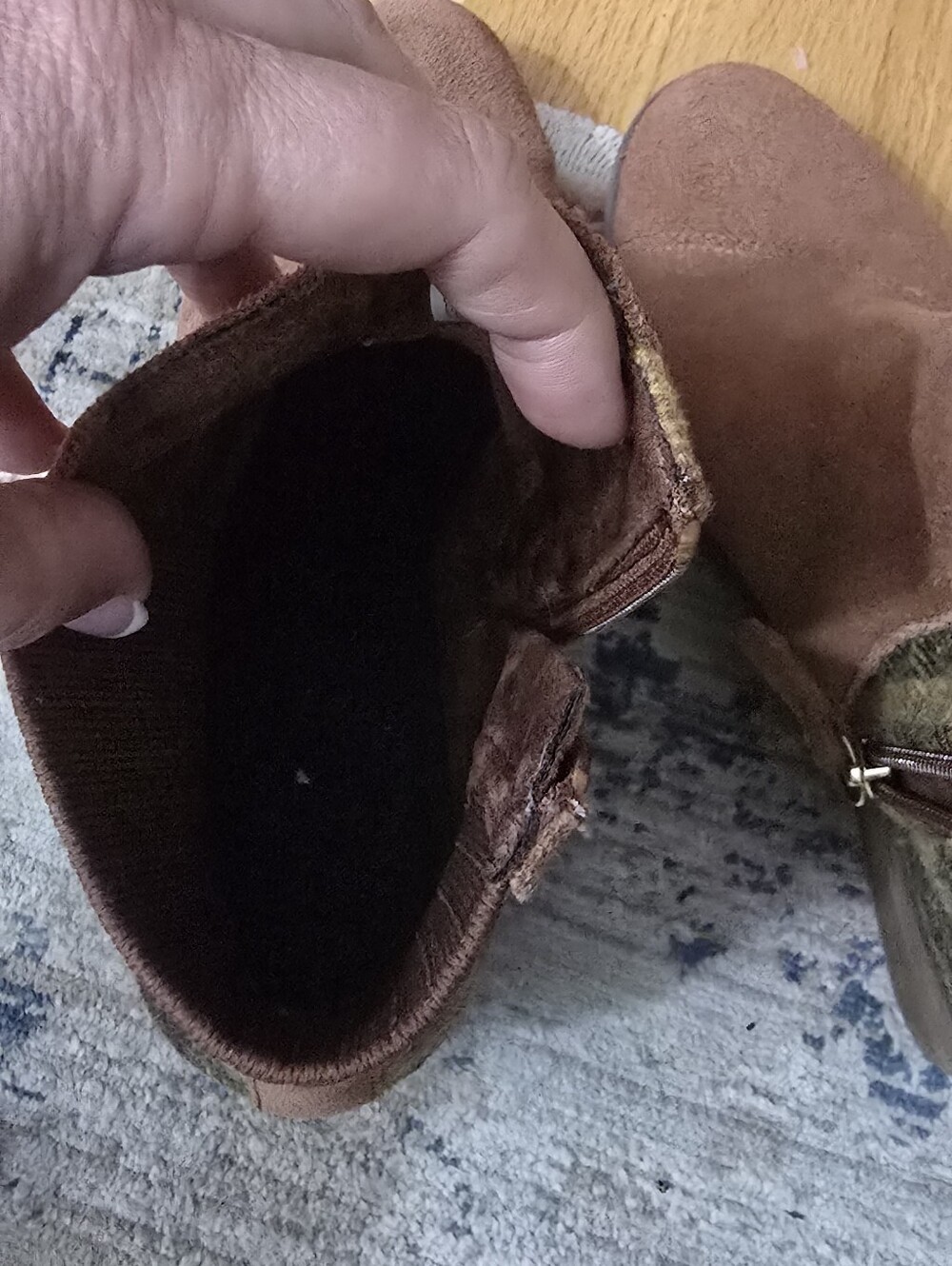 TOMS Sadie Wedge Brown Suede Plaid Bootie - Picture 6 of 6